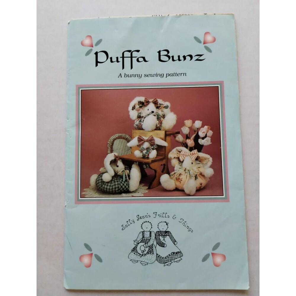 Puffa Bunz Stuffed Bunny Rabbit Sewing Patterns for Two Sizes of Bunnies